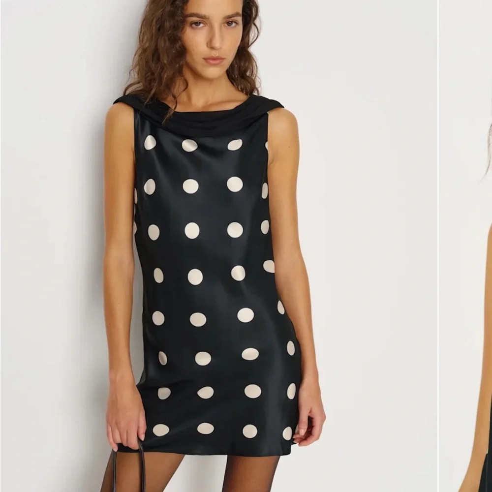 NWT Reformation Black and White Polka dot Jonelle Silk Dress size M - Picture 1 of 4